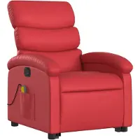 vidaXL Fauteuil de massage avec releveur Rouge similicuir