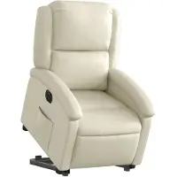 vidaXL Fauteuil relax avec releveur électrique Crème similicuir
