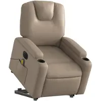 vidaXL Fauteuil de massage avec releveur électrique Cappuccino similicuir