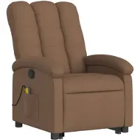 vidaXL Fauteuil de massage avec releveur Marron Tissu