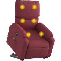 vidaXL Fauteuil de massage électrique avec releveur Tissu rouge vin