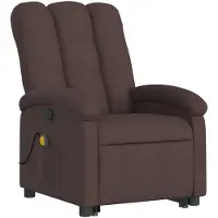 vidaXL Fauteuil de massage avec releveur Tissu marron foncé