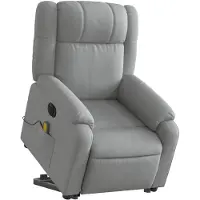 vidaXL Fauteuil de massage électrique avec releveur Tissu gris clair