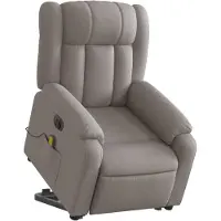 vidaXL Fauteuil de massage électrique avec releveur Taupe Tissu