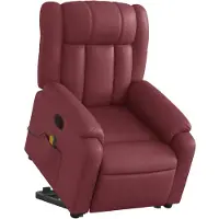 vidaXL Fauteuil de massage avec releveur vin rouge similicuir