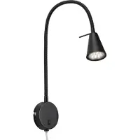 Briloner TUSA Lampe de lecture LED orientable bras flexible 45 cm 4 W 400 lm 3000 K lumière blanc chaud avec interrupteur noir lampe chevet chambre