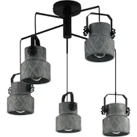 Eglo Hilcott Lustre moderne à 5 lumières Pendentifs en acier noir