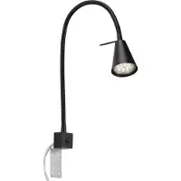 Briloner Lampe de lit LED LEUCHTEN TUSO, 5 W, 400 lm, IP20, noir, métal, incl., 1x GU10, Applique Bras flexible, 40,3 x 21,7 cm