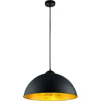 TRIO Suspension avec abat-jour noir doré, pour table de salle à manger îlot de cuisine