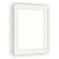 Briloner FRANKFURT Applique murale LED d'extérieur, IP44 Protection contre les projections d'eau, effet rétroéclairé, lumière blanche neutre, blanc, 19 x 19 x 2,8 cm