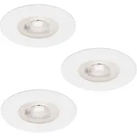 Briloner Lampe LED encastrée LEUCHTEN KULANA, 5 W, 460 lm, IP44, blanc, plastique, intensité lumineuse variable, set de 3, Ø 9 cm