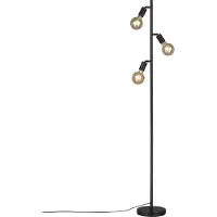 Briloner Lampe sur pied rétro orientables E27 10W Ø220mm ronde IP20 lumière blanche chaude noire lampadaire salon chambre couloir