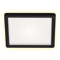 Briloner Plaque lumineuse LED rectangulaire, 19x19 cm, design plat, 12W, 1400 lumens, lumière blanche neutre, éclairage arrière, couleur noire