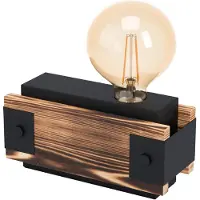 Eglo Lampe de table LAYHAM 1x E27, brun/noir (E27)