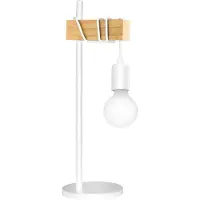 Eglo Lampe de table Townshend aspect chêne blanc, marron 33163