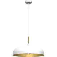 Milagro Lincoln White/Gold Suspension 1Xe27 45Cm Plafonnier Lampe à suspendre