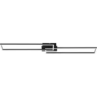 Briloner Plafonnier LEUCHTEN FRAME, 40 W, 4400 lm, IP20, noir, métal-plastique, intensité lumineuse variable, CCT, 110 x 24,8 x 7,8 cm
