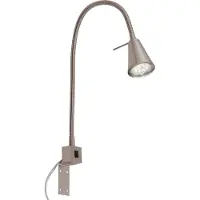 Briloner Lampe de chevet LED 1-flamme, 4,7W 350lm Blanc chaud 3000K, 403x217mm Nickel mat avec interrupteur et bras flexible -
