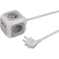 Nobrand Brennenstuhl, cube de prises ALEA-Power avec 4x prise de courant et 2x USB 1,4m, blanc