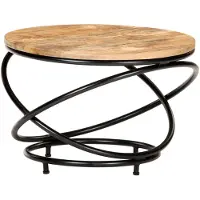 vidaXL Table basse noire 60x60x40 cm Bois massif de manguier rugueux
