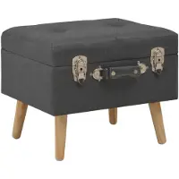 vidaXL Tabouret de rangement 40 cm Gris foncé Tissu
