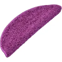 vidaXL Tapis d'escalier 15 pièces 65 x 21 x 4 cm Violet Demi-rond Grand
