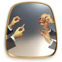 Seletti Gold Frame 59 cm Miroir Lipsticks