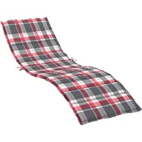vidaXL Coussin pour bain de soleil rouge à carreaux 200x70x3 cm tissu Oxford