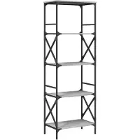 vidaXL Bibliothèque à 5 niveaux sonoma gris 59x35x171 cm