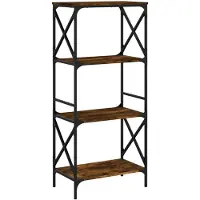 vidaXL Bibliothèque 4 niveaux chêne fumé 59x35x132cm bois d'ingénierie