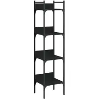 vidaXL Bibliothèque à 4 niveaux noir 35x30x138,5 cm bois d'ingénierie