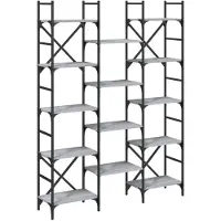 vidaXL Bibliothèque sonoma gris 127,5x28,5x172,5 cm bois d'ingénierie