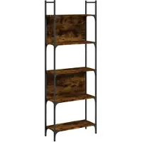 vidaXL Bibliothèque à 5 niveaux chêne fumé 60,5x24x166,5 cm