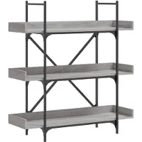 vidaXL Bibliothèque à 3 niveaux sonoma gris 100x33x108,5 cm