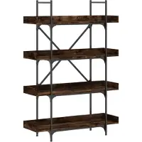 vidaXL Bibliothèque à 4 niveaux chêne fumé 100x33x145,5 cm