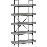 vidaXL Bibliothèque 5 niveaux sonoma gris 100x33x180,5 cm