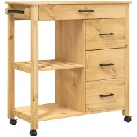 DKD Home Decor Chariot de cuisine MONZA 84x40x90 cm pin massif