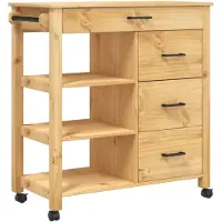 vidaXL Chariot de cuisine MONZA 84x40x90 cm pin massif