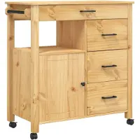 vidaXL Chariot de cuisine MONZA 84x40x90 cm pin massif