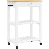 vidaXL Chariot de cuisine MONZA 60x40x90 cm pin massif