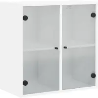vidaXL Armoire murale avec portes en verre blanc 68x37x68,5 cm