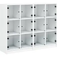 vidaXL Bibliothèque avec portes blanc 136x37x109 cm Bois composite