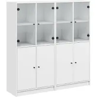vidaXL Bibliothèque avec portes blanc 136x37x142 cm Bois composite
