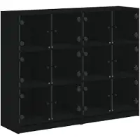vidaXL Bibliothèque avec portes Noir 136x37x109 cm Bois composite