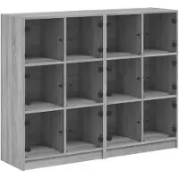 vidaXL Bibliothèque avec portes Gris Sonoma 136x37x109 cm Bois composite