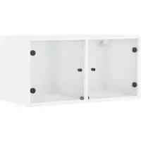 vidaXL Armoire murale avec portes en verre blanc 68,5x37x35 cm