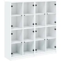vidaXL Bibliothèque avec portes blanc 136x37x142 cm Bois composite
