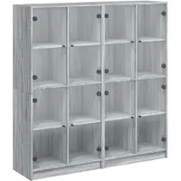 vidaXL Bibliothèque avec portes Gris Sonoma 136x37x142 cm Bois composite