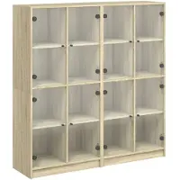 vidaXL Bibliothèque avec portes Chêne Sonoma 136x37x142cm Matériau dérivé du bois