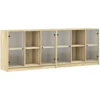 vidaXL Bibliothèque avec portes Chêne Sonoma 204x37x75 cm Bois composite